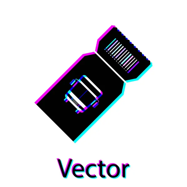 Schwarzes Busticket-Symbol isoliert auf weißem Hintergrund. Fahrkarte für den öffentlichen Nahverkehr. Vektorillustration — Stockvektor