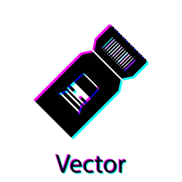 Schwarzes Zugfahrschein-Symbol auf weißem Hintergrund. Bahnfahren. Vektorillustration — Stockvektor