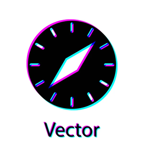 Schwarzes Kompass-Symbol isoliert auf weißem Hintergrund. Windrose Navigationssymbol. Windrose Zeichen. Vektorillustration — Stockvektor