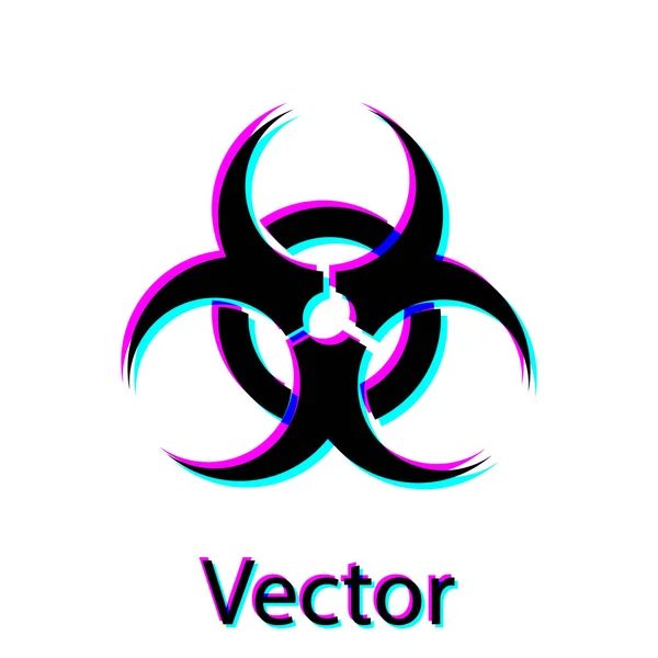 Icono símbolo de peligro biológico negro aislado sobre fondo blanco. ilustración vectorial — Archivo Imágenes Vectoriales