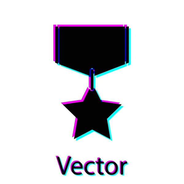 Schwarzes Symbol der militärischen Belohnung auf weißem Hintergrund. Armeezeichen. Vektorillustration — Stockvektor