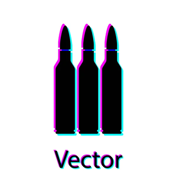 Ícone de bala preta isolado no fundo branco. Ilustração vetorial — Vetor de Stock