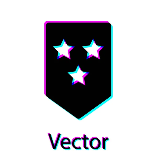 Icono Chevron negro aislado sobre fondo blanco. Signo de placa militar. Ilustración vectorial — Archivo Imágenes Vectoriales