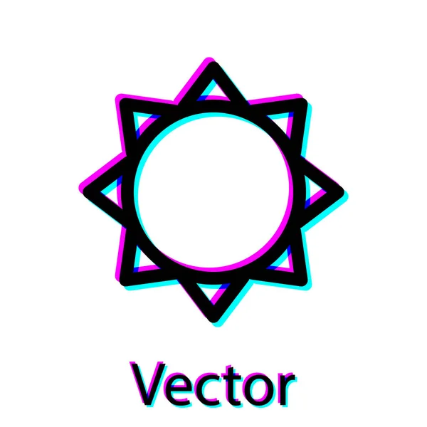 Schwarzes Sonnensymbol isoliert auf weißem Hintergrund. Vektorillustration — Stockvektor