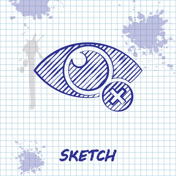 Sketch line Ícone invisível ou ocultar isolado no fundo branco. Ilustração vetorial — Vetor de Stock