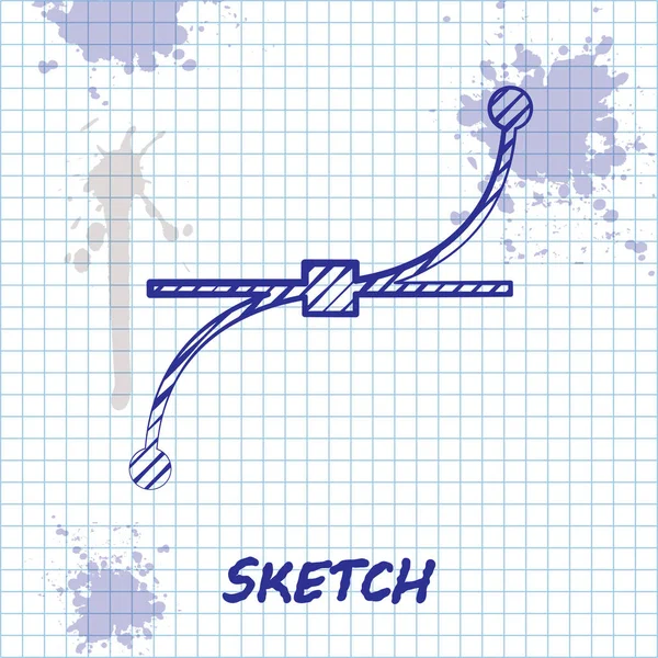 Sketch line Ícone de curva de Bezier isolado no fundo branco. Ícone de caneta ferramenta. Ilustração vetorial —  Vetores de Stock