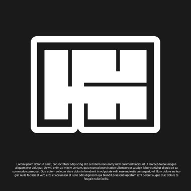 Siyah Ev planı simgesi siyah arka plan üzerinde yalıtılmış. Vektör İllüstrasyonu