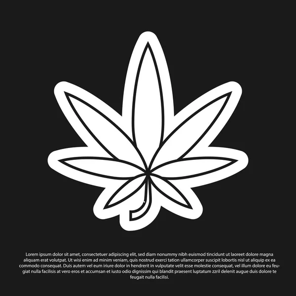 Black Medical marijuana o icona di foglie di cannabis isolata su sfondo nero. Simbolo di canapa. Illustrazione vettoriale — Vettoriale Stock