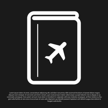 Siyah Kapak kitap seyahat rehberi simgesi siyah arka plan üzerinde izole. Vektör İllüstrasyonu