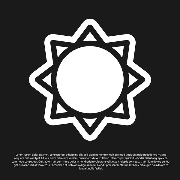 Black Sun icon isolated on black background. Vector Illustration — Stock Vector