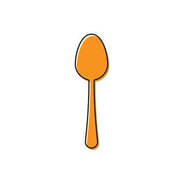 Orange Spoon icon isolated on white background. Cooking utensil. Cutlery sign. Vector Illustration clipart