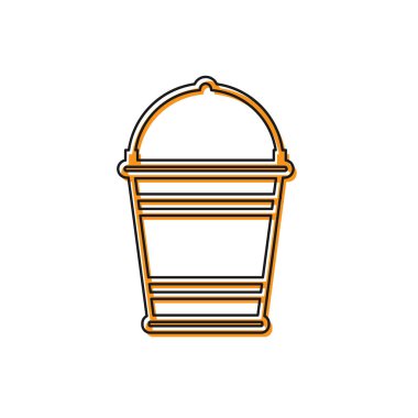 Turuncu Kova simgesi beyaz arka planda yalıtılmış. Vektör İllüstrasyonu