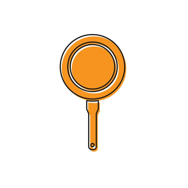橘子煎锅图标孤立在白色背景.油炸或烘烤食品的象征.病媒图解 — 图库矢量图片