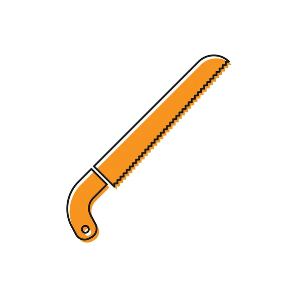Orange Garden saw icon isolated on white background. Vector Illustration — Stock Vector