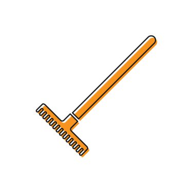 Turuncu Bahçe komisyon simgesi beyaz arka plan üzerinde izole. Bahçecilik, tarım, tarım için bir araç. Yer kültivatör. Temizlik ekipmanları. Vektör İllüstrasyonu