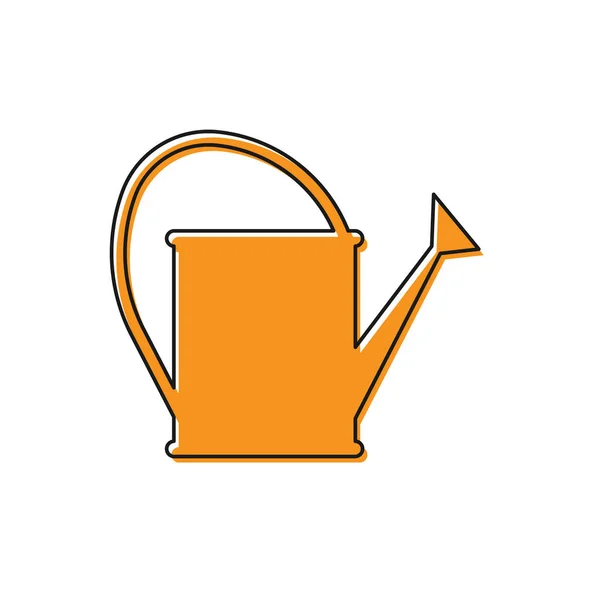 Orange Watering pode ícone isolado no fundo branco. Símbolo de irrigação. Ilustração vetorial — Vetor de Stock