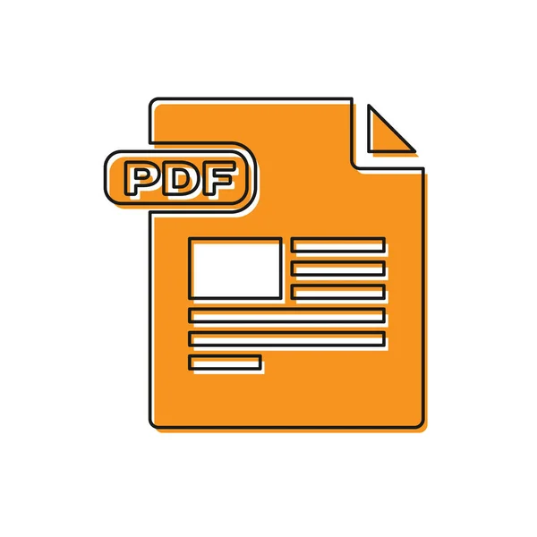 Document de fichier PDF orange. Télécharger icône bouton pdf isolé sur fond blanc. Le symbole du fichier PDF. Illustration vectorielle — Image vectorielle