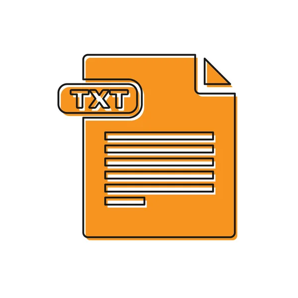 Documento de archivo TXT naranja. Descargar icono del botón txt aislado sobre fondo blanco. Texto símbolo de extensión de archivo. Ilustración vectorial — Vector de stock