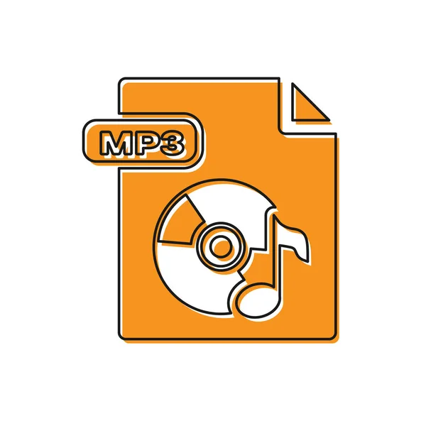 Orange MP3 file document. Download mp3 button icon isolated on white background. Mp3 music format sign. MP3 file symbol. Vector Illustration — Stock Vector