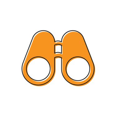 Turuncu Dürbün simgesi beyaz arkaplanda izole edildi. Yazılım işareti bul. Casus ekipman sembolü. Vektör İllüstrasyonu