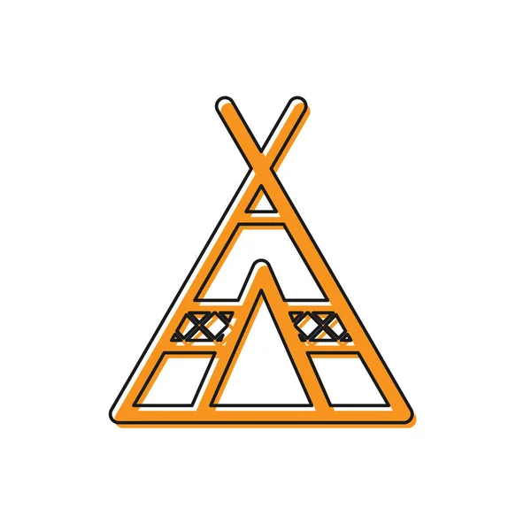Icono de carpa Orange Tourist aislado sobre fondo blanco. Símbolo camping. Ilustración vectorial — Vector de stock