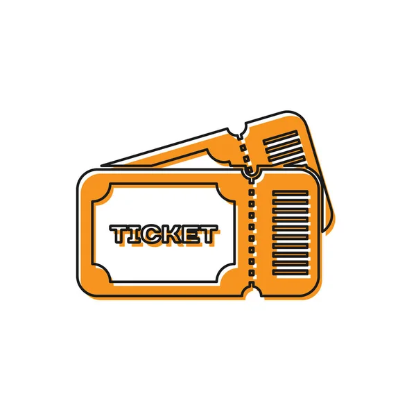 Icono de Orange Ticket aislado sobre fondo blanco. Ilustración vectorial — Archivo Imágenes Vectoriales