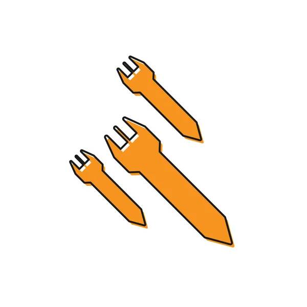 Icona Orange Rocket isolata su sfondo bianco. Illustrazione vettoriale — Vettoriale Stock