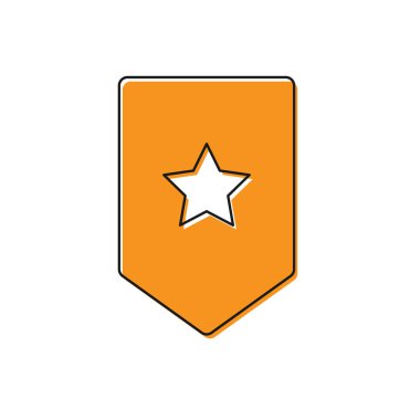 Turuncu Chevron simgesi beyaz arka plan üzerinde izole. Askeri rozet işareti. Vektör İllüstrasyonu