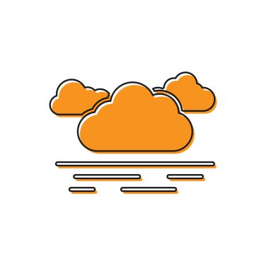 Turuncu Bulut simgesi beyaz arkaplanda izole edildi. Vektör İllüstrasyonu