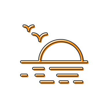 Turuncu Günbatımı simgesi beyaz arkaplanda izole edildi. Vektör İllüstrasyonu