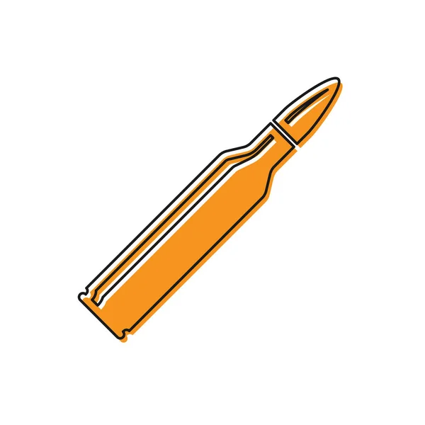 Ícone de bala laranja isolado no fundo branco. Ilustração vetorial —  Vetores de Stock