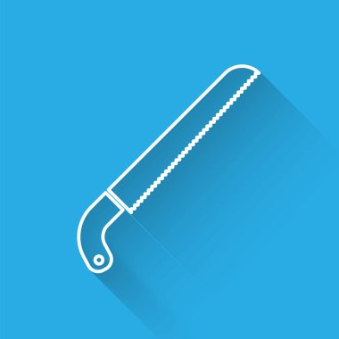 Beyaz çizgi Bahçe uzun gölge ile izole simgesi gördüm. Vektör İllüstrasyonu