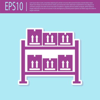 Retro mor Depo simgesi turkuaz arka plan üzerinde izole. Vektör İllüstrasyonu