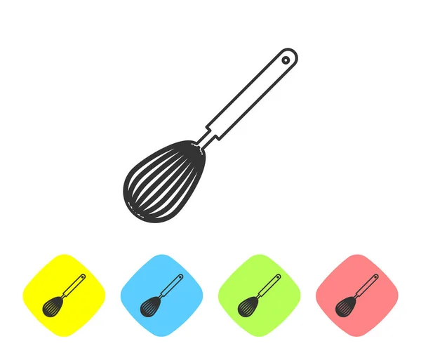 灰线厨房威士忌图标孤立在白色背景. 炊具，打蛋器。 餐具的标志。 食物混合符号。 设置彩色菱形按钮图标. 病媒图解 — 图库矢量图片