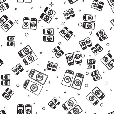 Siyah çizgi tuzu ve biber ikonu beyaz arka planda izole edilmiş pürüzsüz desen. Yemek pişirme baharatları. Vektör İllüstrasyonu