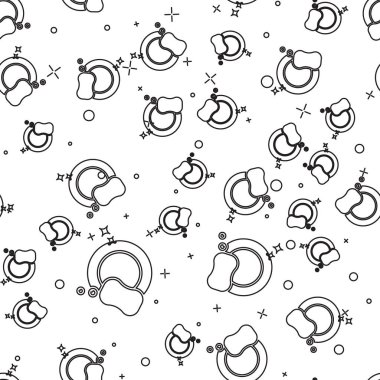 Siyah çizgi Yıkama yemekleri simgesi beyaz arka plan üzerinde izole dikişsiz desen. Tabak ve sünger. Temizlik bulaşıkları simgesi. Bulaşık makinesi tabelası. Masa takımı işaretini temizleyin. Vektör İllüstrasyonu