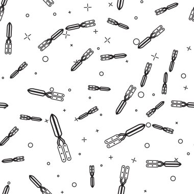 Siyah çizgi Bahçe el yapımı makas beyaz arka plan üzerinde izole simgesi izole için. Ahşap saplı budama makasları. Vektör İllüstrasyonu