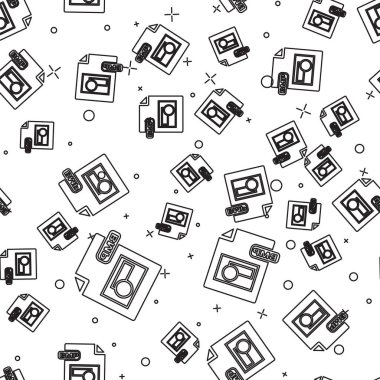 Siyah satır Bmp dosya belgesi. BMP düğme simgesi beyaz arka plan üzerinde izole sorunsuz desen indirin. Bmp dosya sembolü. Vektör İllüstrasyonu