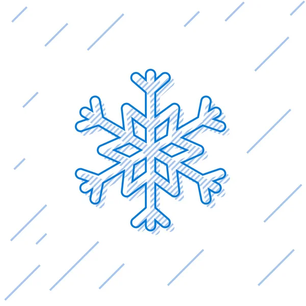 Blue line Snowflake icon isolated on white background. Vector Illustration — Stock Vector