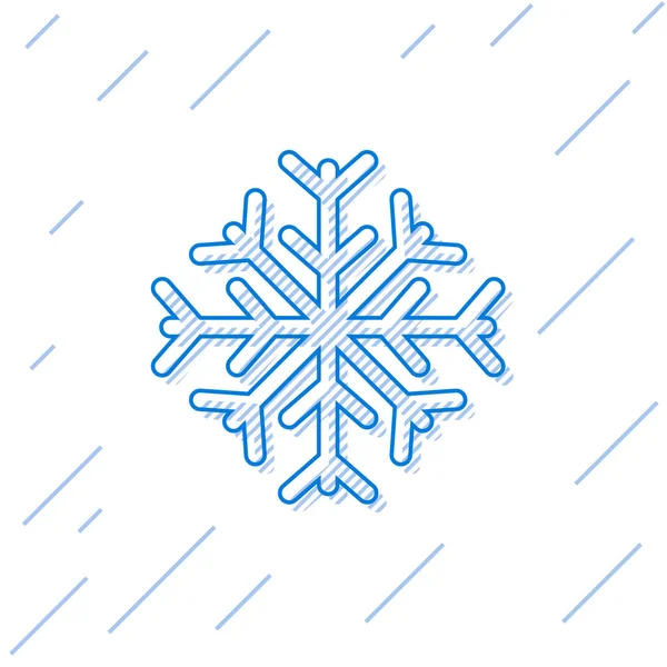 Blue line Snowflake icon isolated on white background. Vector Illustration — Stock Vector