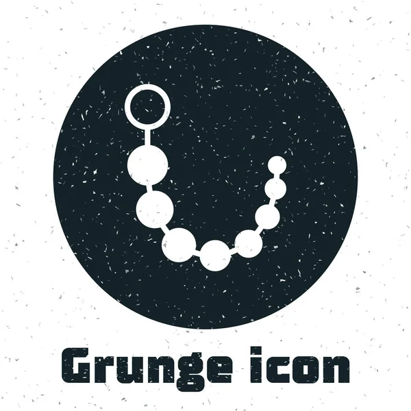 Grunge Anal contas ícone isolado no fundo branco. Sinal de bolas anal. Um acessório fetichista. Brinquedo sexual para homens e mulheres. Ilustração vetorial — Vetor de Stock