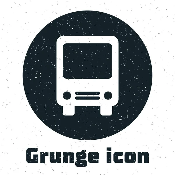 Grunge Bus icono aislado sobre fondo blanco. Concepto de transporte. Autobús señal de transporte turístico. Símbolo turístico o de vehículo público. Ilustración vectorial — Vector de stock