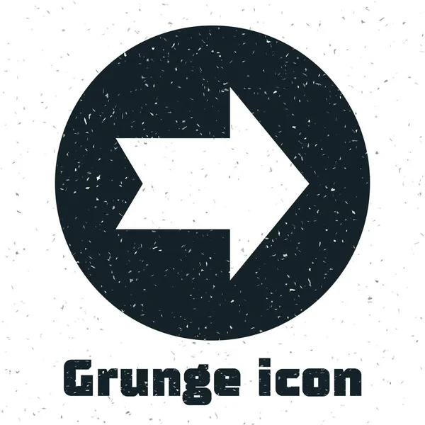 Icône Grunge Arrow isolée sur fond blanc. Direction Arrowhead symbole. Panneau indicateur de navigation. Illustration vectorielle — Image vectorielle