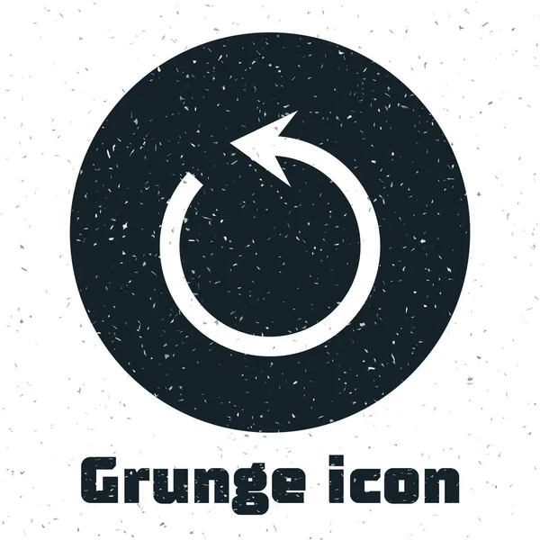 Grunge-Refresh-Symbol isoliert auf weißem Hintergrund. Symbol neu laden. Rotationspfeil in einem Kreiszeichen. Vektorillustration — Stockvektor