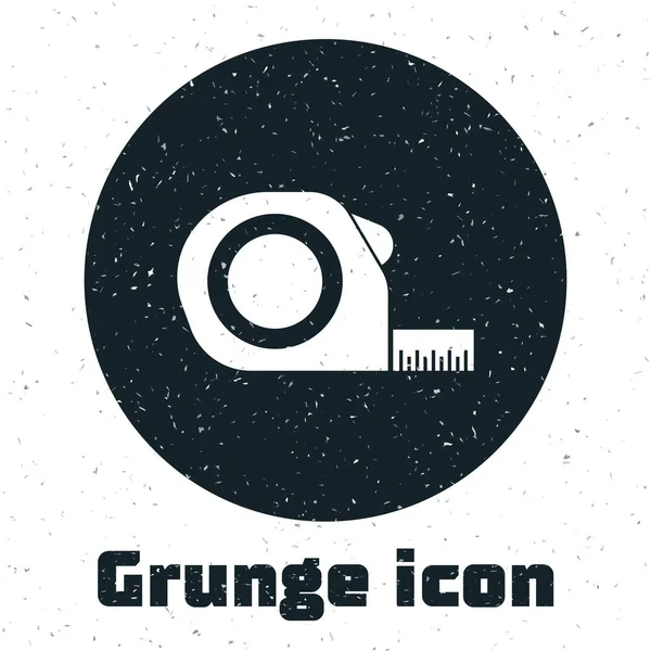 Grunge Roulette construction icon isolated on white background. Tape measure symbol. Vector Illustration — Stock Vector