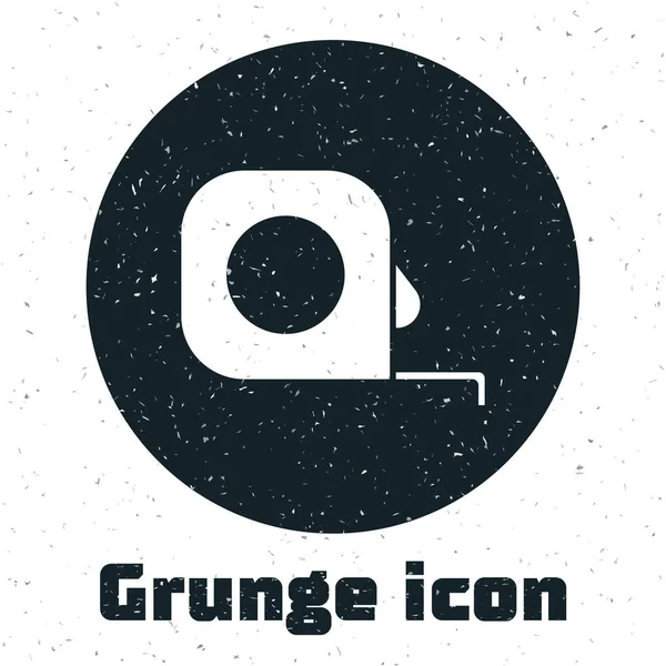 Grunge Roulette Bausymbol isoliert auf weißem Hintergrund. Maßband-Symbol. Vektorillustration — Stockvektor