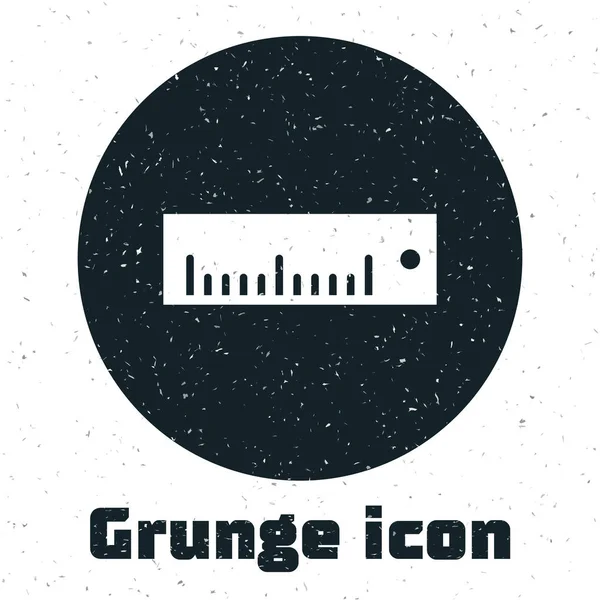 Grunge RULER ikona je izolovaná na bílém pozadí. Stejný symbol. Vektorová ilustrace — Stockový vektor