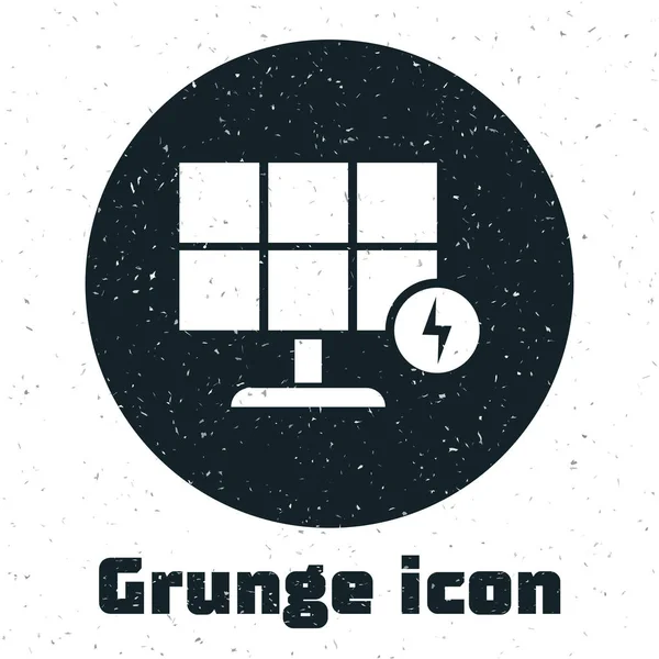 Grunge napenergia panel ikon izolált fehér háttér. Vektoros illusztráció — Stock Vector