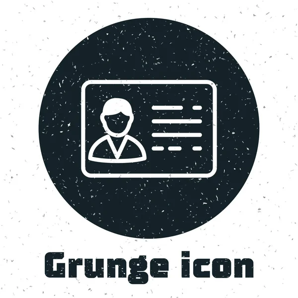 Grunge Identification Badge Line Icon isoliert auf weißem Hintergrund. Es kann für Präsentation, Identität des Unternehmens, Werbung verwendet werden. Vektorillustration — Stockvektor