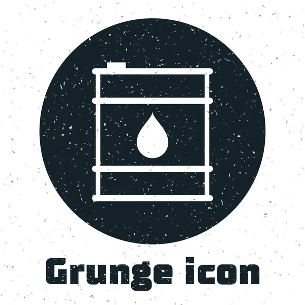 Grunge Oil Barrel line-ikonen isolerad på vit bakgrund. Olje trumma behållaren. För Infographics, bränsle, industri, kraft, ekologi. Vektor illustration — Stock vektor